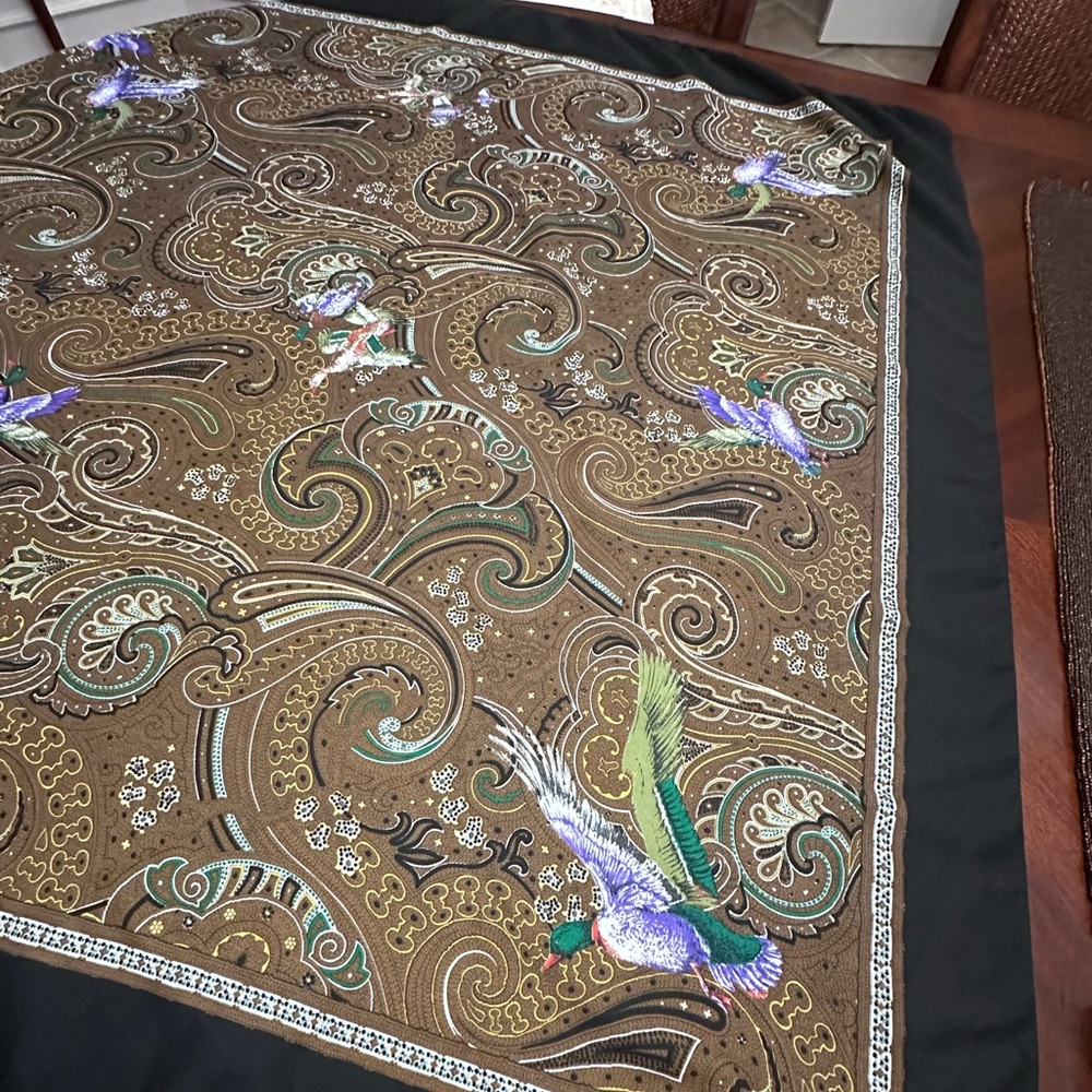 Made in Italy Dark Colors Hunting Ducks Mallards Old Money Academia Scarf
